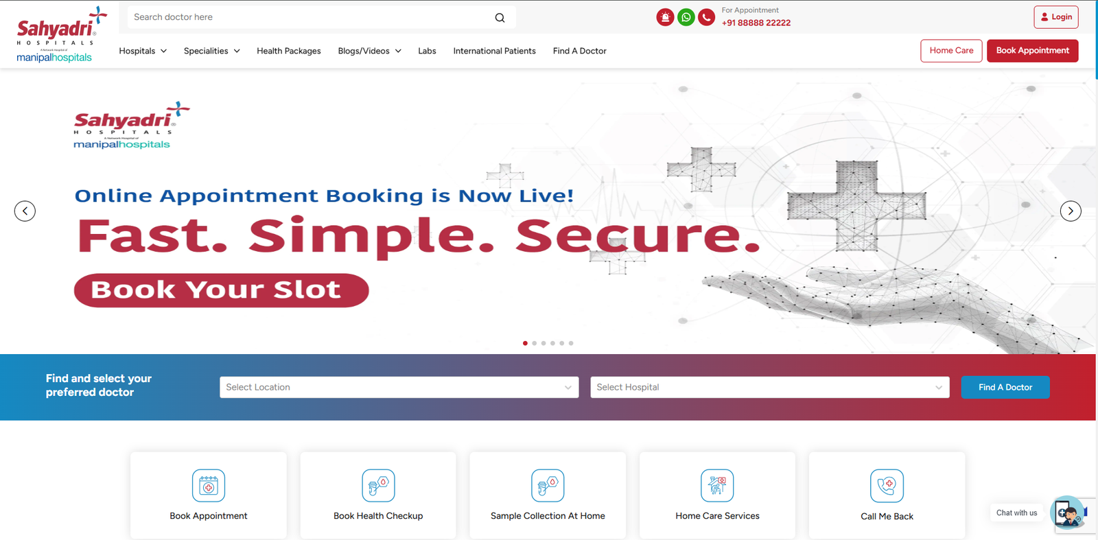 Sahyadri Hospitals website design