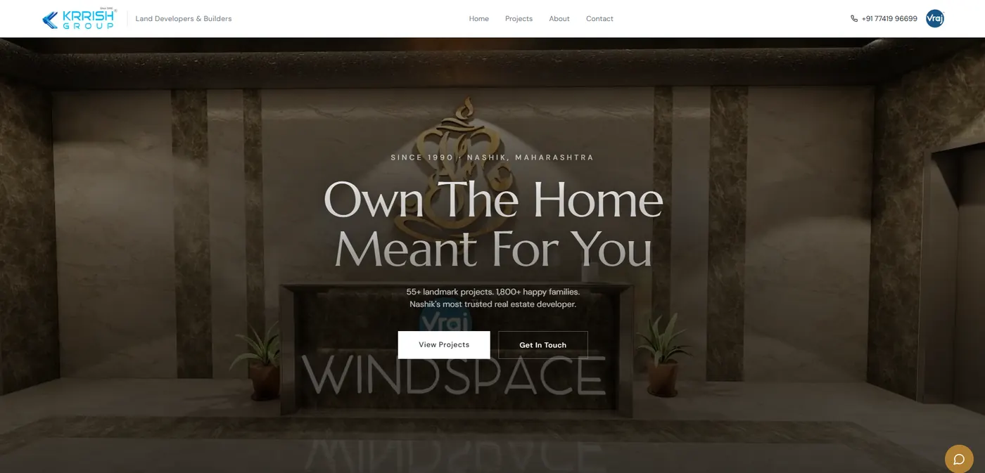 Krrish Group website design